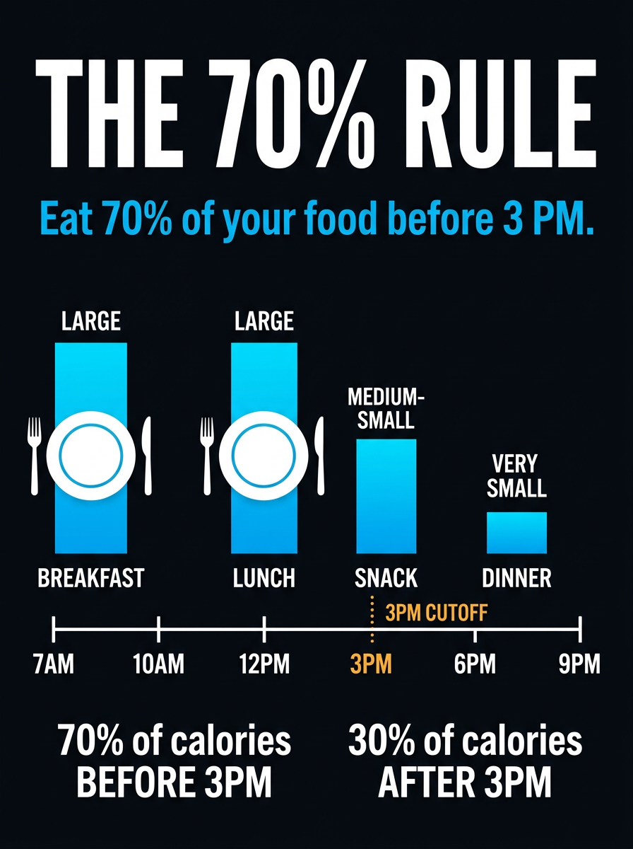 The 70% Rule: Eat 70% of your food before 3 PM