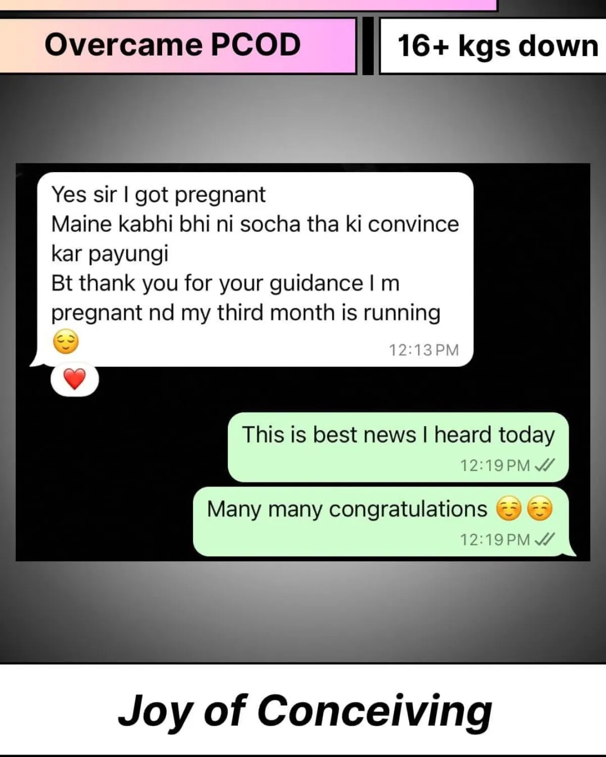 WhatsApp chat with a THINQ.FIT client
