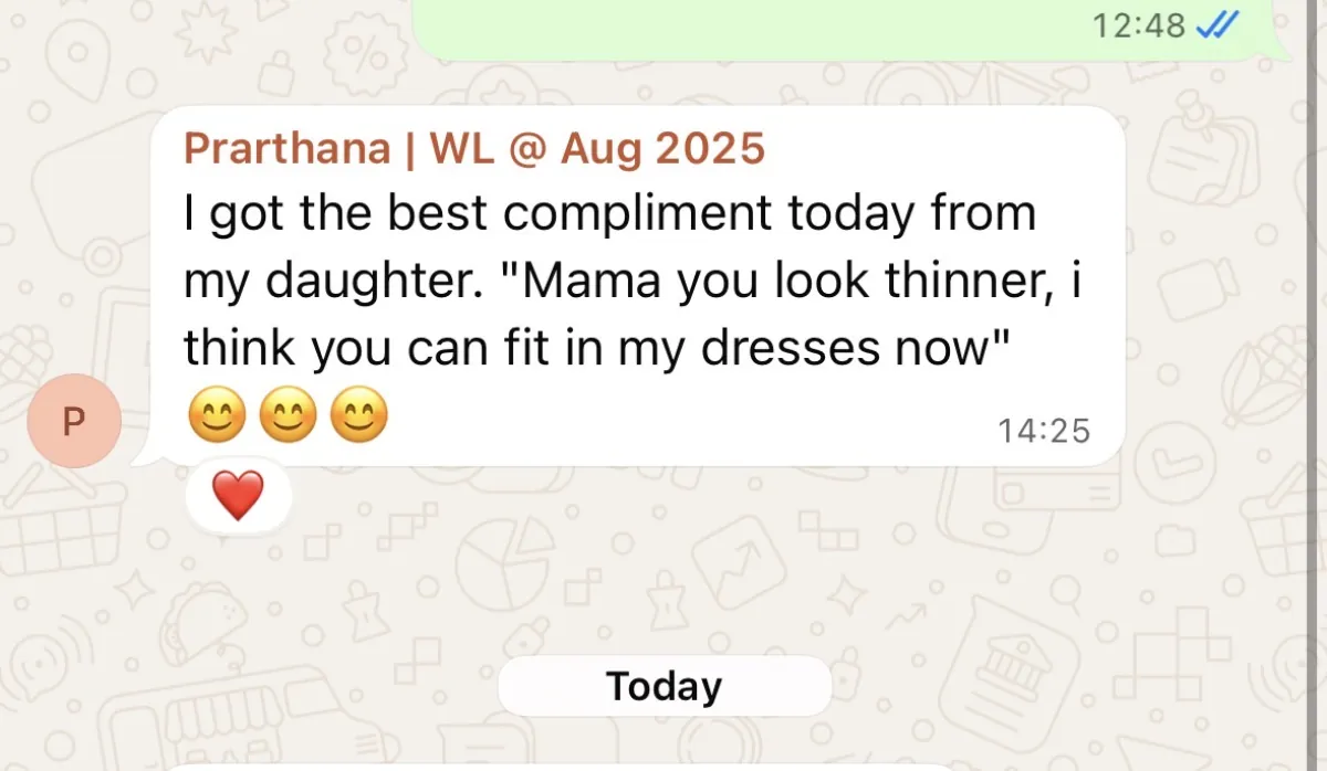 WhatsApp chat with a THINQ.FIT client