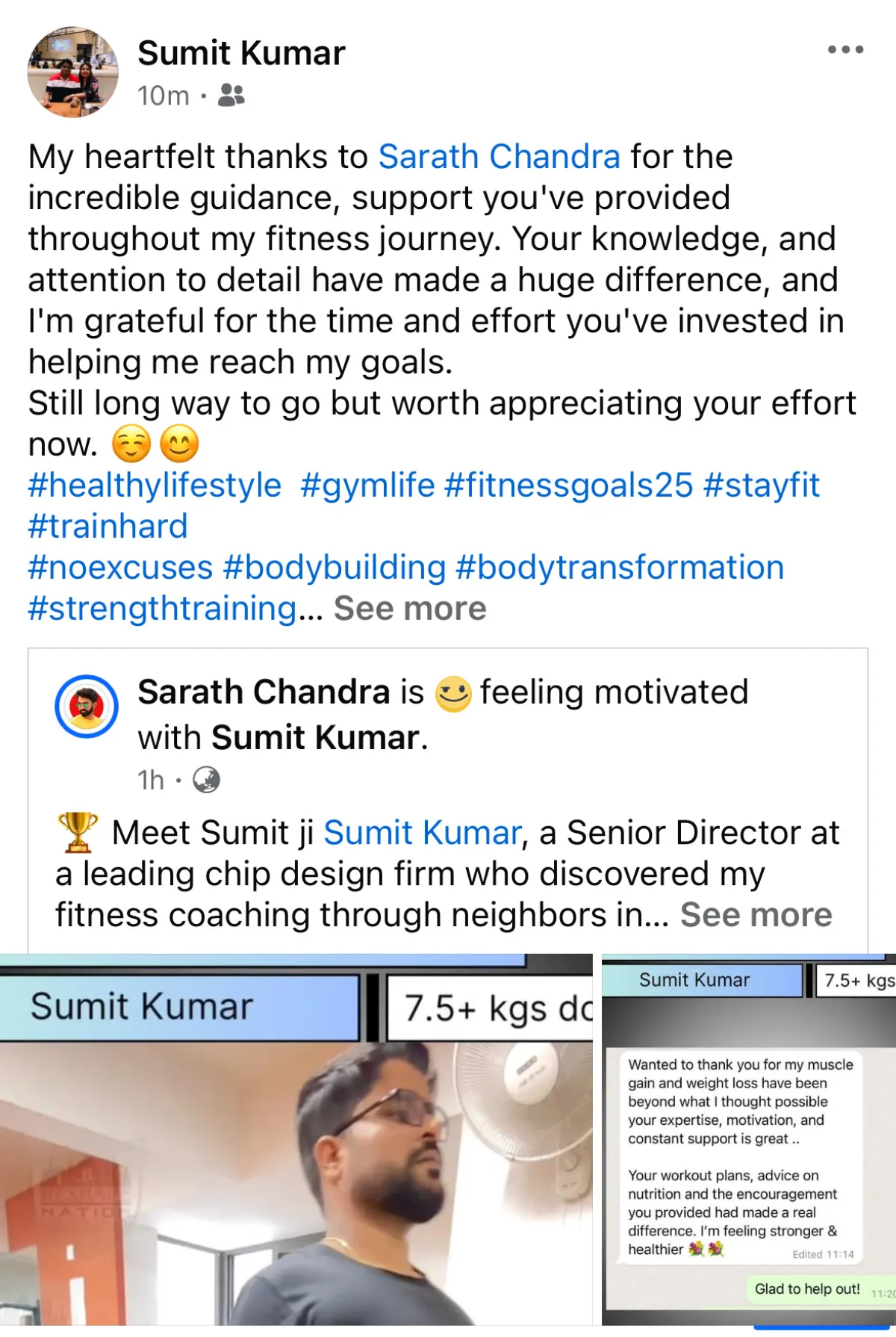 WhatsApp chat with a THINQ.FIT client